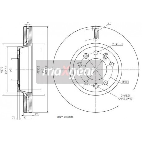 Disc de frână față FIAT SCUDO 07- 09A42210