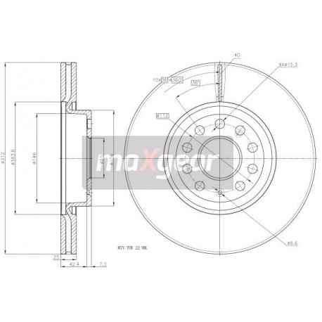Disc de frână față VW PASSAT 05- 986479058