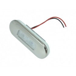 Lampă de poziție LED ovală din inox, albă