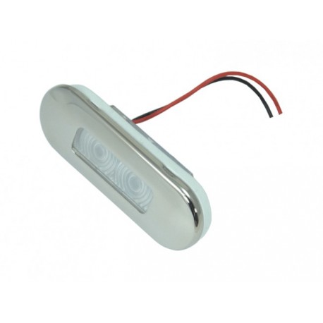 Lampă de poziție LED ovală din inox, albă
