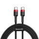 BASEUS Cafule Cablu USB-C la USB-C / Cablu USB-C la USB-C PD 2.0 QC 3.0 60W 200 cm