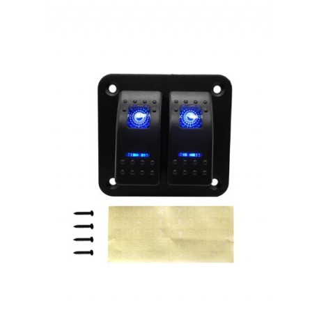 Panou comutatoare tip clapetă 2 poziții iluminare albastră