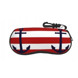 Husă pentru ochelari saculet cu motiv nautic ancore