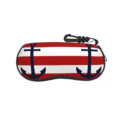 Husă pentru ochelari saculet cu motiv nautic ancore