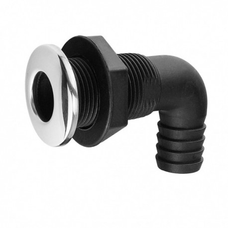 Trecere bordaj unghiulară PVC cu flanșă pentru furtun de 38 mm