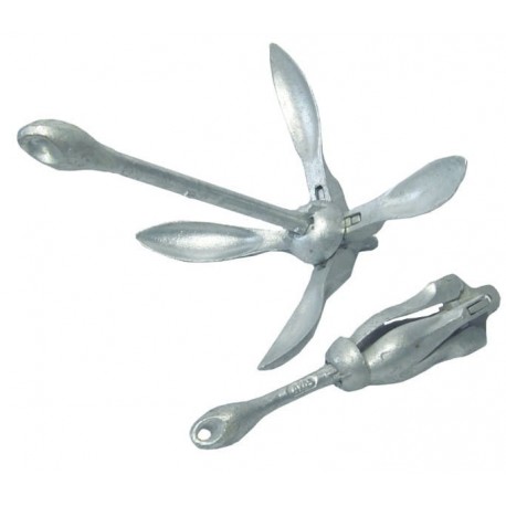 Ancoră pliabilă de 4 kg din fontă galvanizată pentru barcă