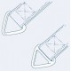 Triunghi pentru curea de reling 50 mm cu punte Bimini