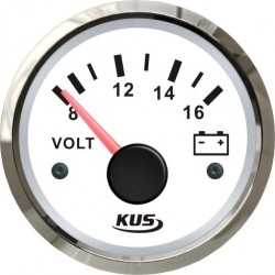 Indicator de tensiune - voltmetru 8-16V alb pentru barcă