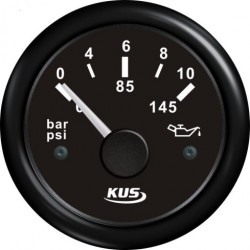 Indicator de presiune a uleiului 0-10 bar negru pentru barcă