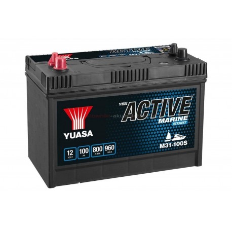 Acumulator Yuasa Marine 100AH/800A L+ cu terminale duble pentru barcă iaht