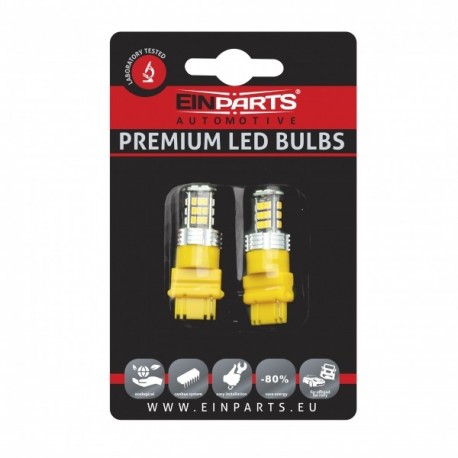 Bec LED EinParts P27W T25 3156 30 SMD 3020 CANBUS Portocalie