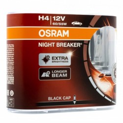 Bec halogenă Osram Night Breaker H4 Duo Box - Luminozitate maximă și rază de lumină