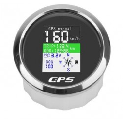Tachimetru GPS 12V/24V pentru barcă/iaht negru/crom