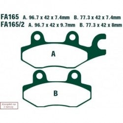 Plăcuțe de frână motocicletă Yamaha YXR 66 Rhino 4x4 Side x Side (04-06) / XTZ 750 Super Tenere (89-95) MBK TZR 50 X-Power (00)
