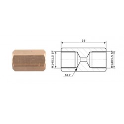 Conector conducte frână interior M 14x1,5 SF + interior M 14x1,5 SF