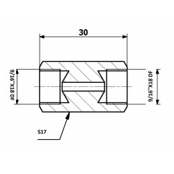Conector conducte frână interior 9/16x18 DF - interior 9/16x18 DF