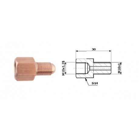 Conector conducte frână interior M 10X1,25 SF + exterior M 10X1 SF