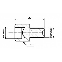 Conector conducte frână intern 3/8x24 DF - extern 7/16x20 DF