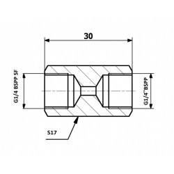 Conector conducte frână interior G1/4 BSPP SF - interior G1/4 BSPP SF