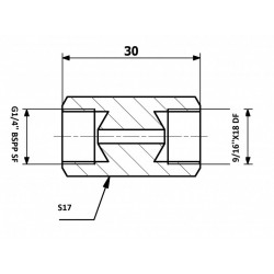 Conector conducte frână interior G1/4 BSPP SF - interior 9/16X18 DF