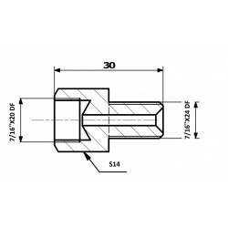 Conector conducte frână interior 7/16x20 DF - exterior 7/16x24 DF