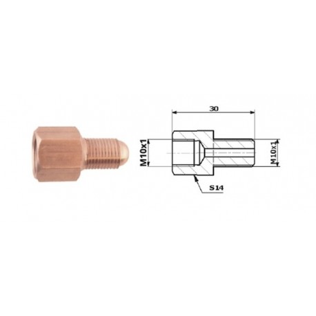 Conector conducte frână interior M 10X1 SF + exterior M 10X1 SF 5-600-135