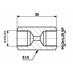Conector intern conducte frână 3/8x24 sf - intern 12x1,25 sf