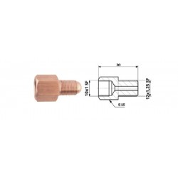 Conector conducte frână interior M 10X1 filet metric + exterior M 12X1,25 filet metric