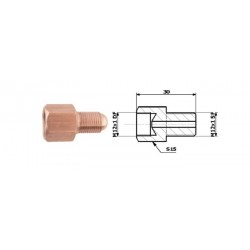 Conector conducte frână interior M 12X1 DF + exterior M 12X1 SF