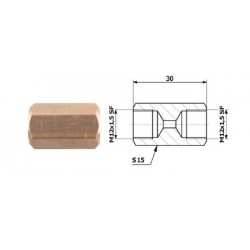 Conector conducte frână interior M 12x1,5 SF + interior M 12x1,5 SF