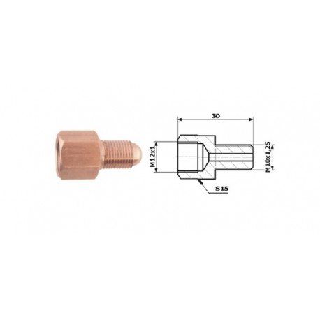 Conector conducte frână interior M 12X1 SF + exterior M 10X1,25 SF