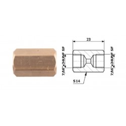 Conector conducte frână interior M 7/16x24 UNF SF + interior M 7/16x24 UNF SF