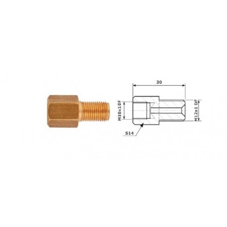 Conector conducte frână interior M 10X1 DF + exterior M 12X1 DF