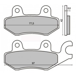 Plăcuțe de frână motocicletă Kymco Dink 125-150cc 225 100 350