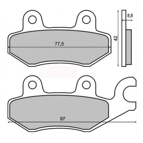 Plăcuțe de frână motocicletă Kymco Dink 125-150cc 225 100 350