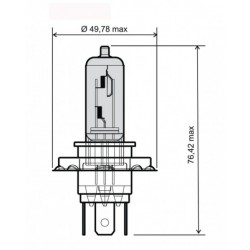 Bec moto H4 12V 60/55W albastru 24 651 0050