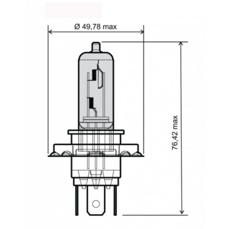 Bec moto H4 12V 60/55W albastru 24 651 0050