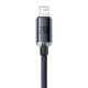 Cablu pentru încărcătoare USB la Lightning Baseus Crystal Shine, 2.4A, 1.2m (negru)