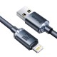 Cablu pentru încărcătoare USB la Lightning Baseus Crystal Shine, 2.4A, 1.2m (negru)