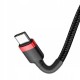Cablu pentru încărcătoare USB-C la USB-C PD Baseus Cafule PD 2.0 QC 3.0 60W 1m (negru-roșu)