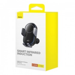 Suport auto Baseus LightChaser cu încărcător inductiv (negru)