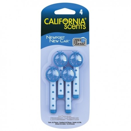 Bețișoare parfumate California Scents pentru ventilație - Newport New Car (4 buc.)