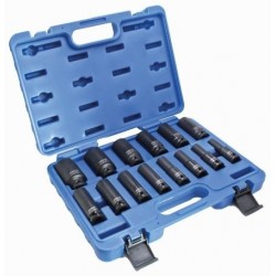 Set de chei tubulare de impact cu 12 puncte Gear Lock 1/2'' - set de 14 piese