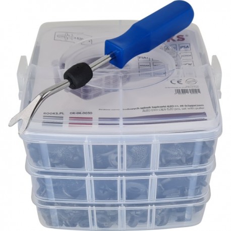 Set auto clipsuri tapițerie 620 bucăți, cu extractor clipsuri
