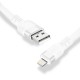 Cablu pentru încărcătoare USB-A la Lightning Exc Whippy Pro, 0.9m, alb
