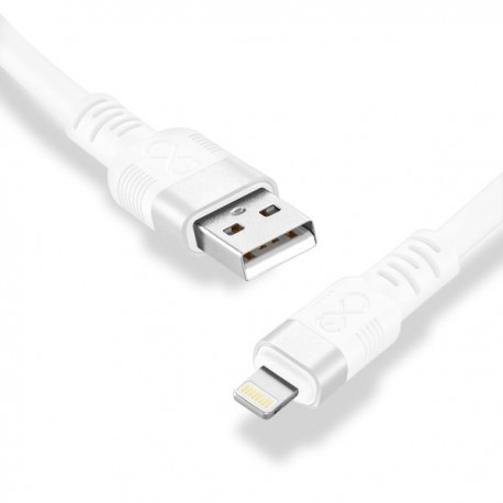 Cablu pentru încărcătoare USB-A la Lightning Exc Whippy Pro, 0.9m, alb