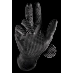 Mănuși de protecție nitril GripPaz 2445 negre 240 mm 5,5g (set 50 buc) mărime XL