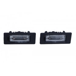 Lampă iluminare număr înmatriculare Audi A1, A4, A6, A7, Q5, TT, Skoda Fabia II, Yeti, VW Passat 03.05- Set/Stânga LED 8T0943021