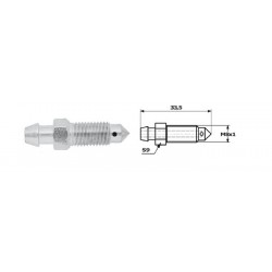 Aerator frână M8 x 1 S9 lungime 33,5