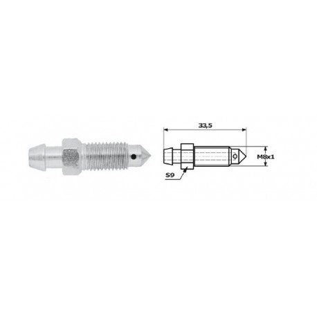 Aerator frână M8 x 1 S9 lungime 33,5